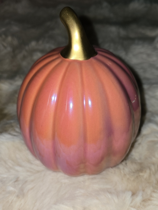 Crescent Other - Crescent Pink Ombre Ceramic Pumpkin with Gold Stem